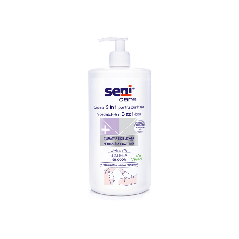 Crema 3 in 1 pentru curatarea pielii cu 3% uree Care, 1000 ml, Seni