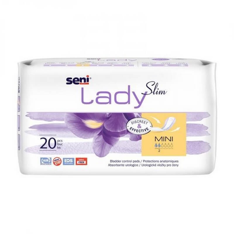 Tampoane absorbante incontinenta urinara femei de uz zilnic Lady Slim, Mini, 20 bucati, Seni