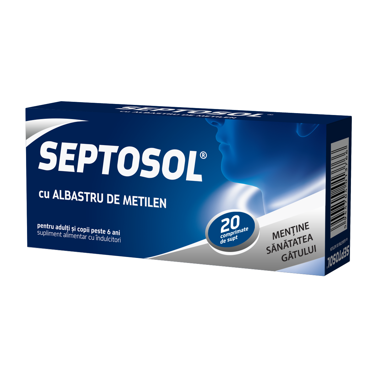 Septosol cu albastru de metilen 20compr. de supt