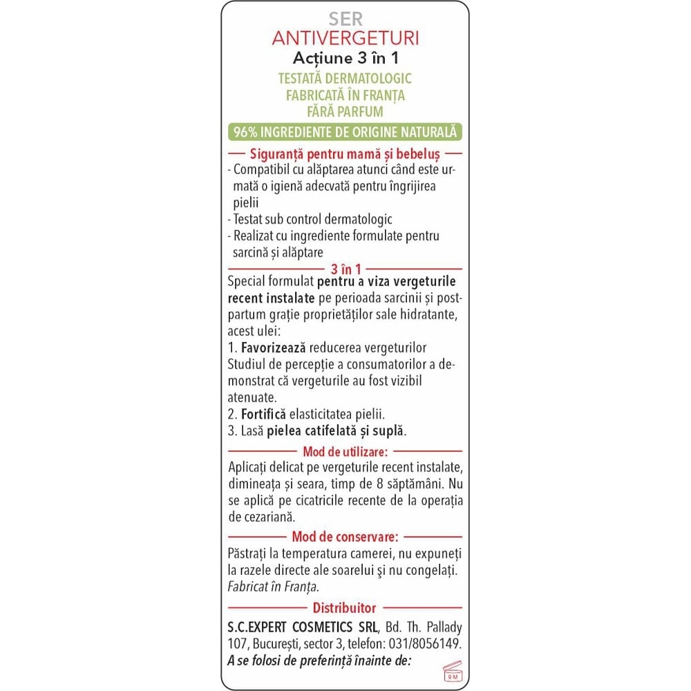 Ser antivergeturi cu actiune 3 in 1 Maternite, 45 ml, Mustela
