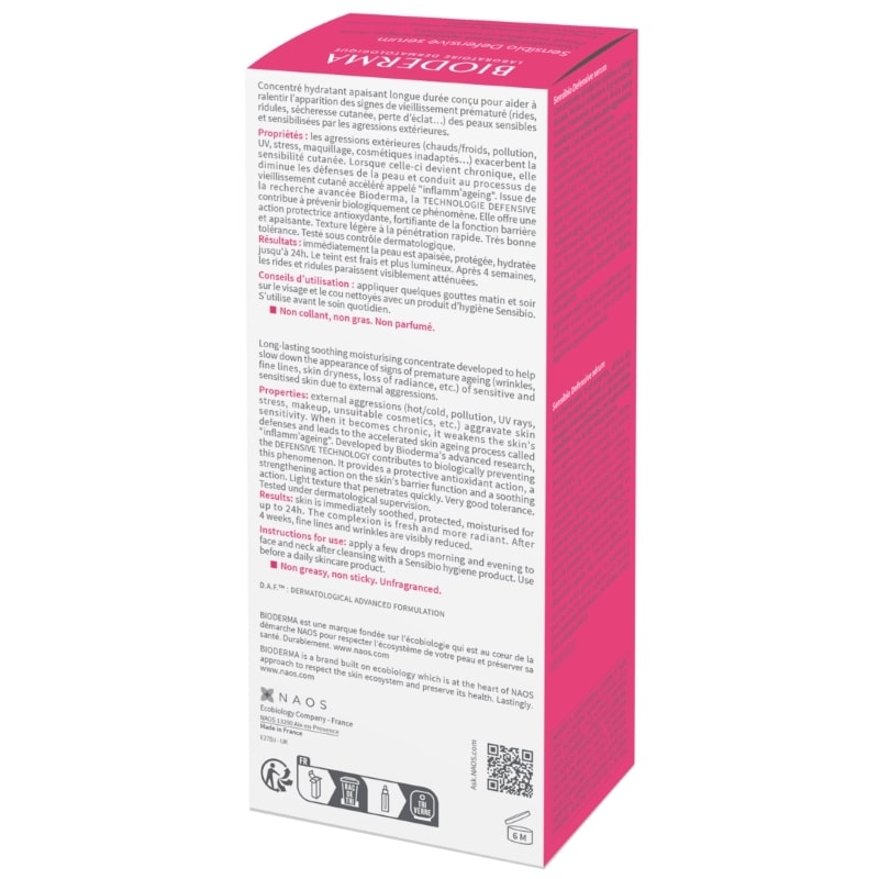 Ser hidratant Defensive Sensibio, 30 ml, Bioderma