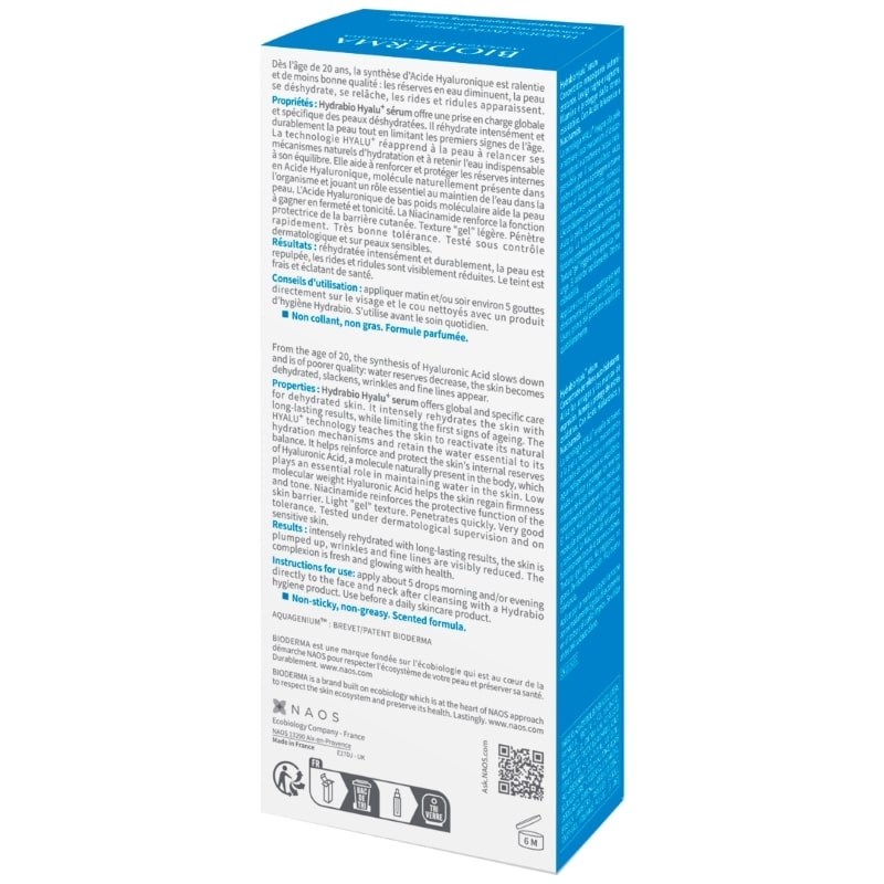 Ser hidratant Hydrabio Hyalu+, 30 ml, Bioderma