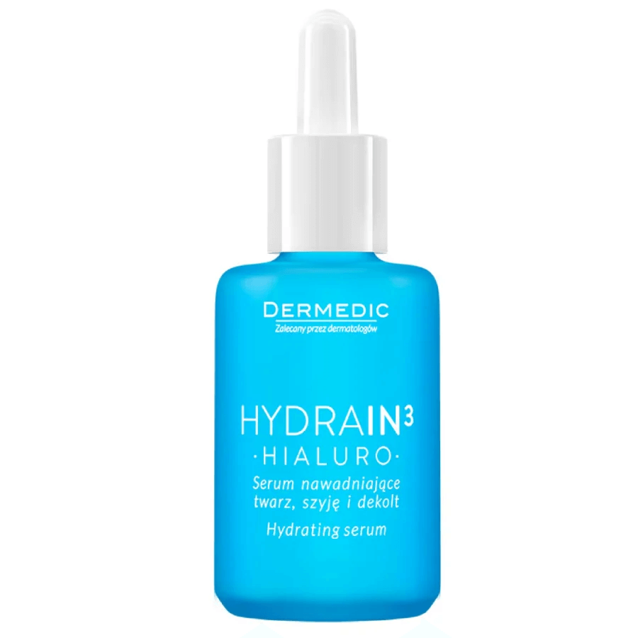Ser hidratant pentru fata, gat si decolteu Hydrain3 Hialuro, 30 ml, Dermedic