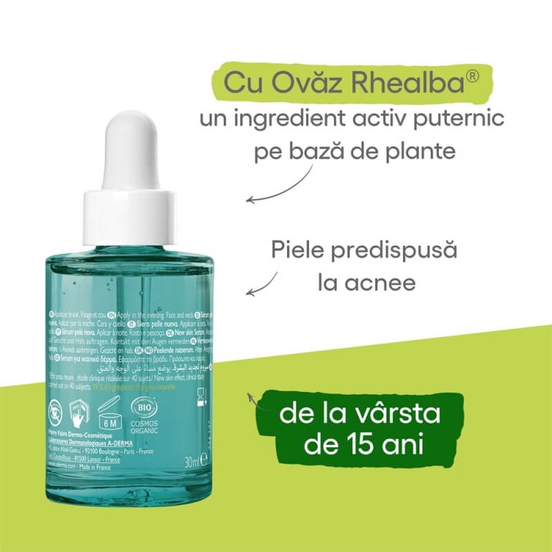 Serum peeling de noapte Biology AC, 30 ml, A-Derma