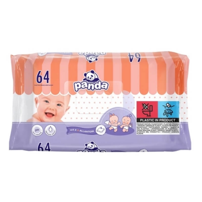 Servetele umede Panda, 64 bucati, Bella