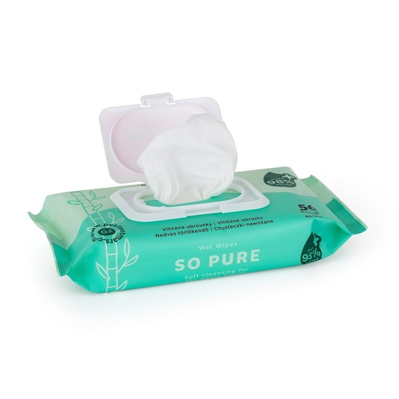 Servetele umede, Petite&Mars, Multifunctionale, Din bambus, Fara parfum, Ideale pentru pielea sensibila a bebelusului, 0 luni+, Alb