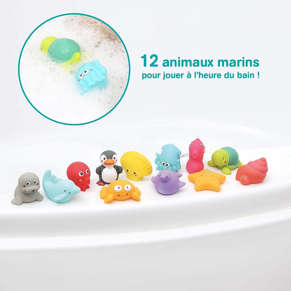 Set 12 jucarii de baie animale marine LUDI
