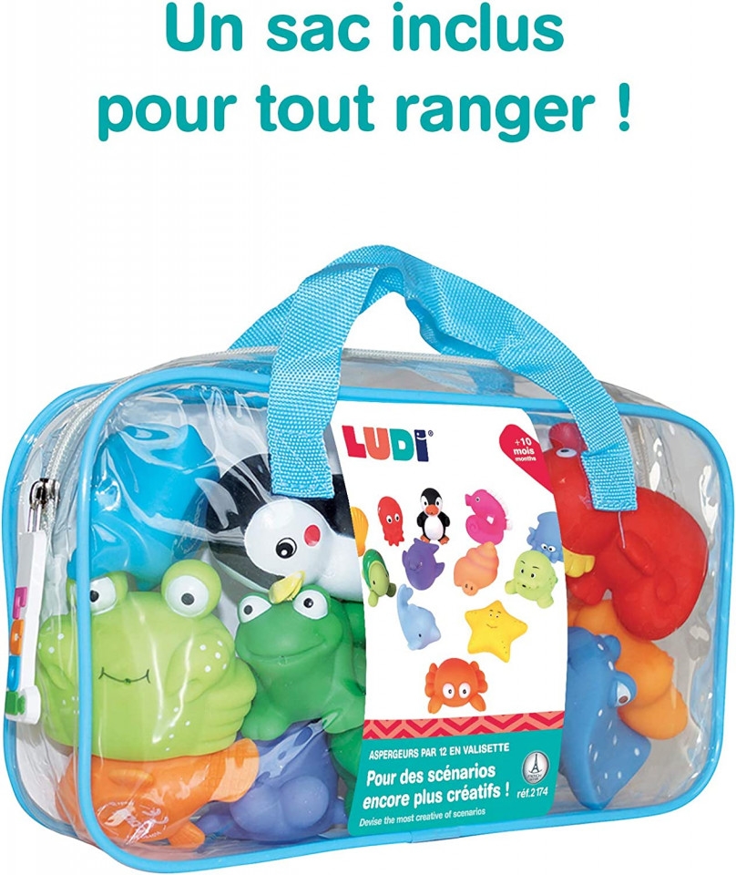 Set 12 jucarii de baie animale marine LUDI