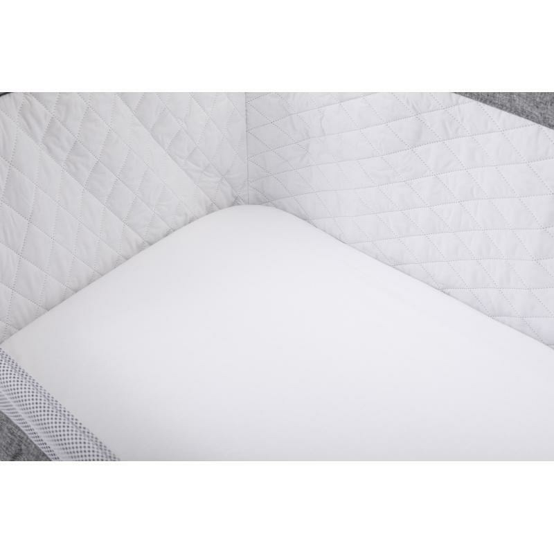 Set 2 cearceafuri cu elastic pentru patut leagan sau patut co-sleeper, Bubaba, Dimensiune 90x50 cm, Din bumbac jersey, Alb si roz