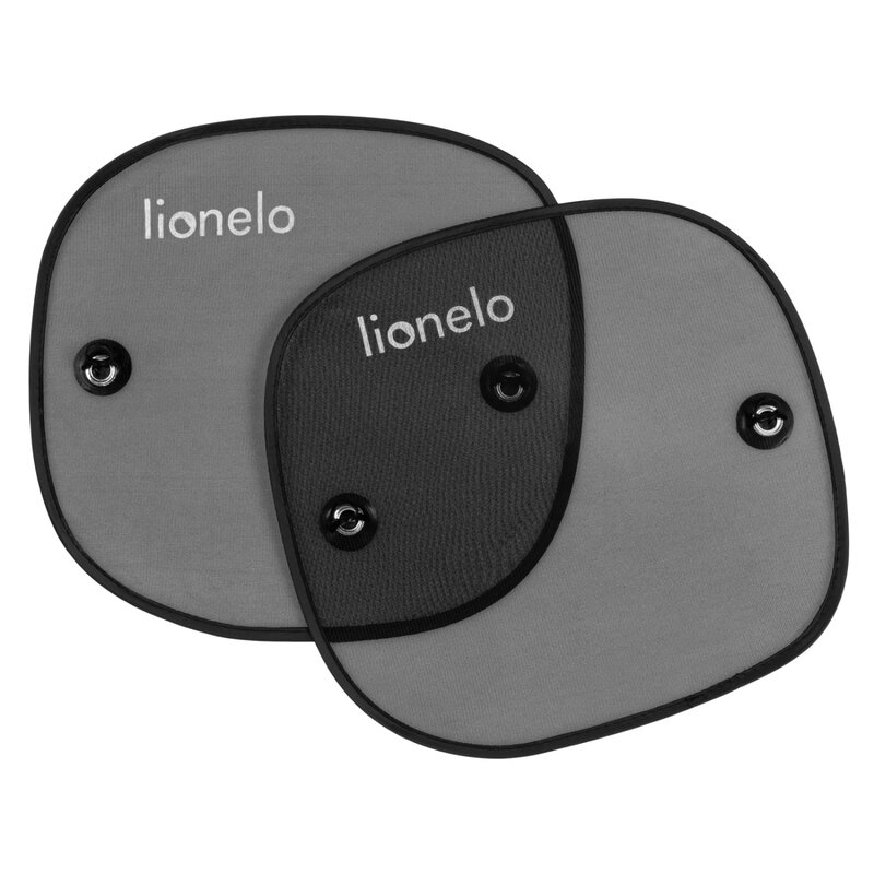Set 2 parasolare auto, Lionelo, Sunshade, Universal, Cu ventuze, Include saculet depozitare, 44x38 cm, Negru