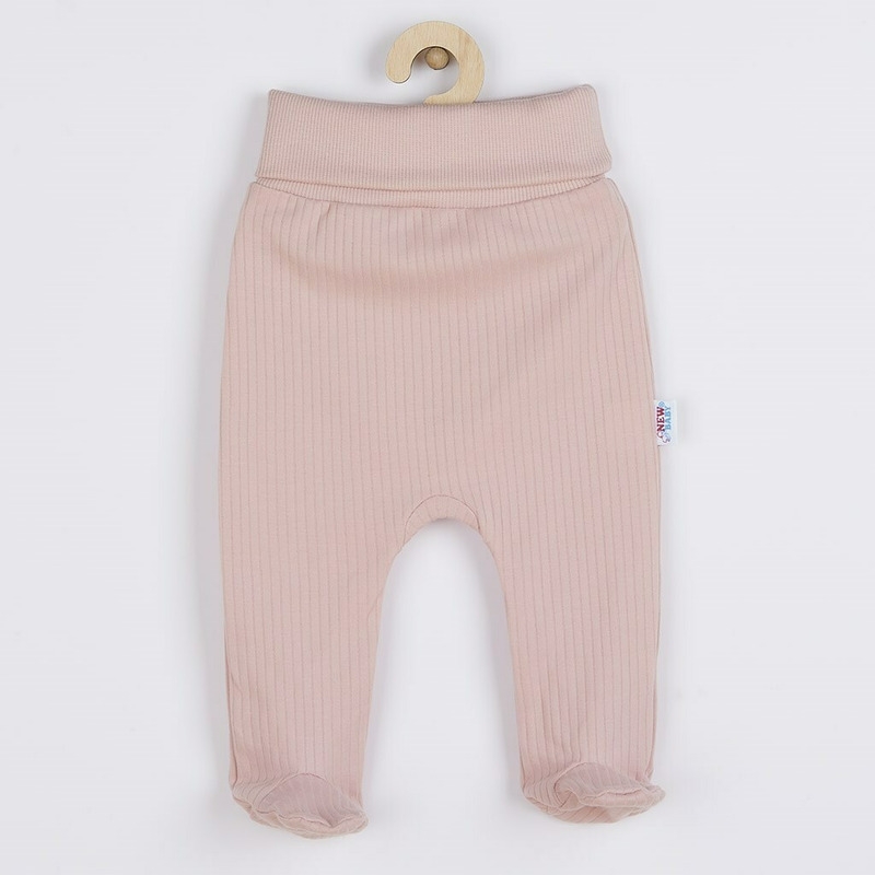 Set 2 piese: body cu maneca lunga si volanas, pantaloni cu botosei, Marime 62, Din bumbac 100%, New Baby, Practical Pink