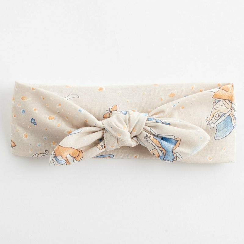 Set 2 piese: rochita pentru fetite cu fundita, bentita pentru cap, Marime 68, Din bumbac 100%, New Baby, Fairy
