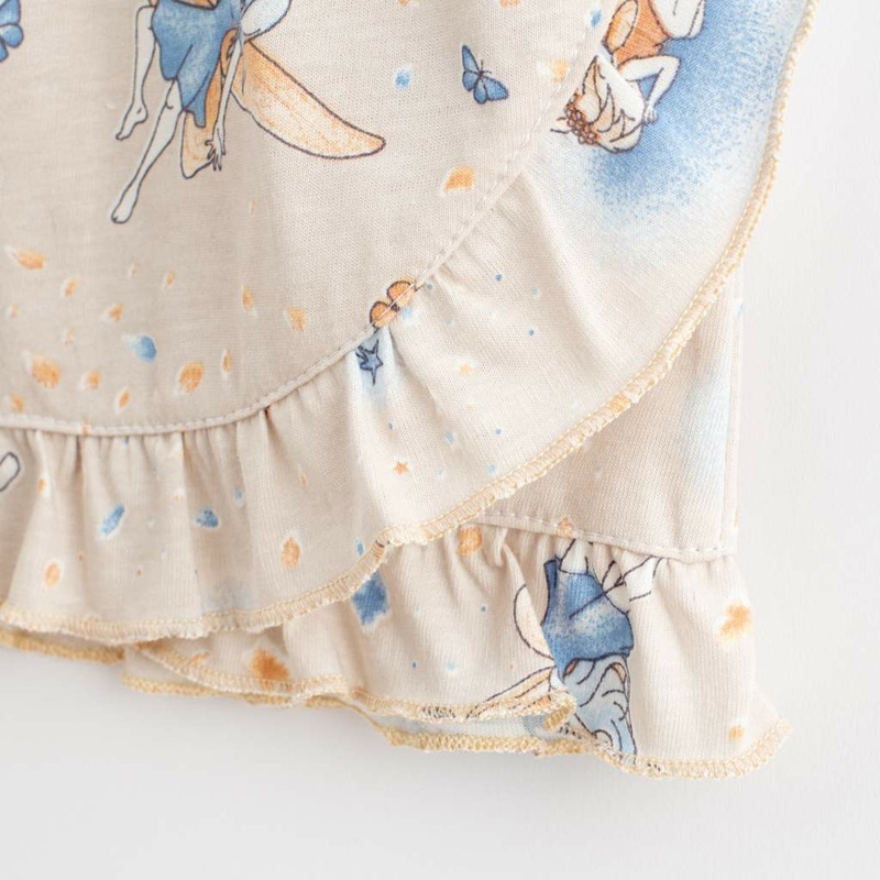 Set 2 piese: rochita pentru fetite cu fundita, bentita pentru cap, Marime 68, Din bumbac 100%, New Baby, Fairy