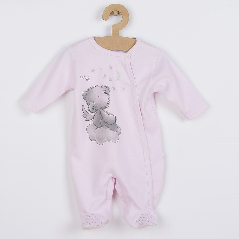 Set 2 piese, Salopeta cu maneca lunga si caciulita, Marime 56, New Baby, Din bumbac 100%, Angel Pink