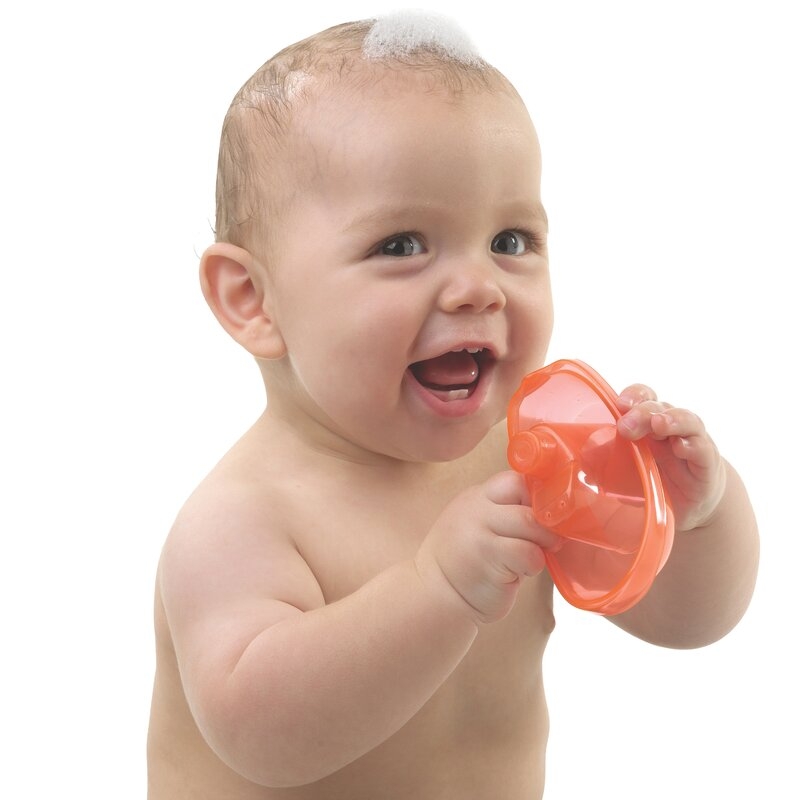 Set 3 jucarii de baie, Playgro, Include 3 barcute colorate, Cu gauri pentru a se revarsa apa, 6 luni+, Bright Baby Boats