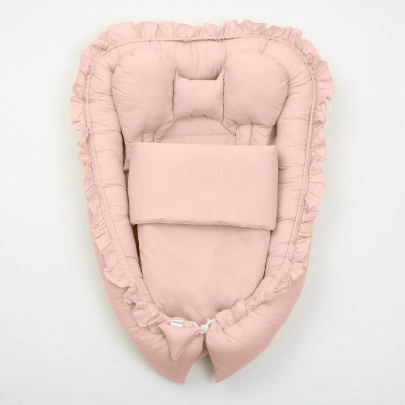 Set 3 piese, Baby Nest, Cu paturica si pernuta, New Baby, Dominik pink