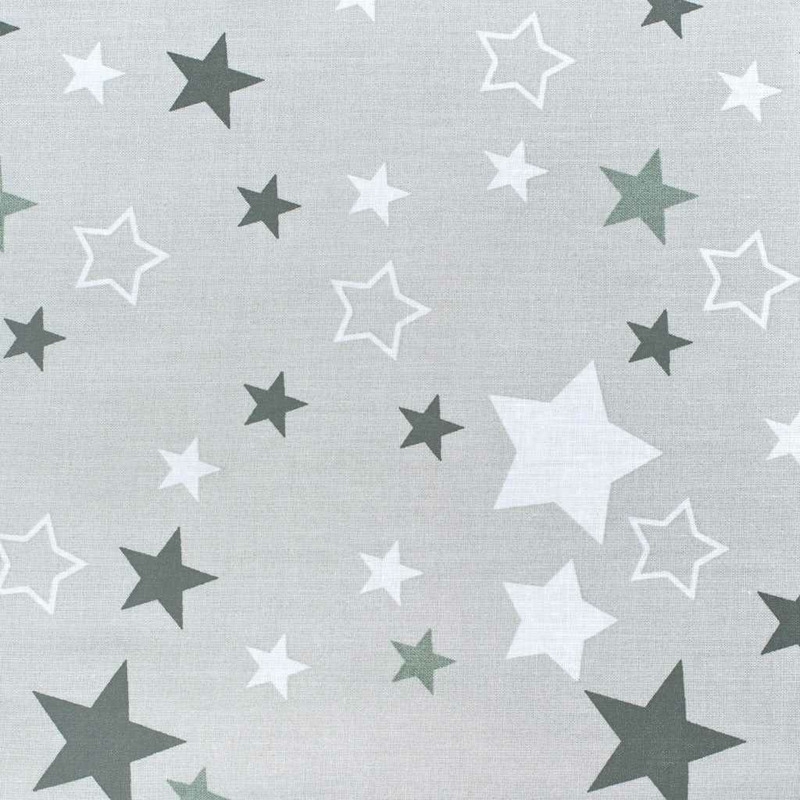 Set 3 piese, Baby Nest, Cu paturica si pernuta, New Baby, White/Grey stars