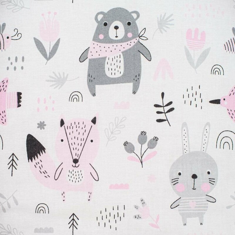 Set 3 piese Luxury, Baby Nest cu doua fete, Cu paturica si pernuta in forma de inima, New Baby, Minky Bears Pink
