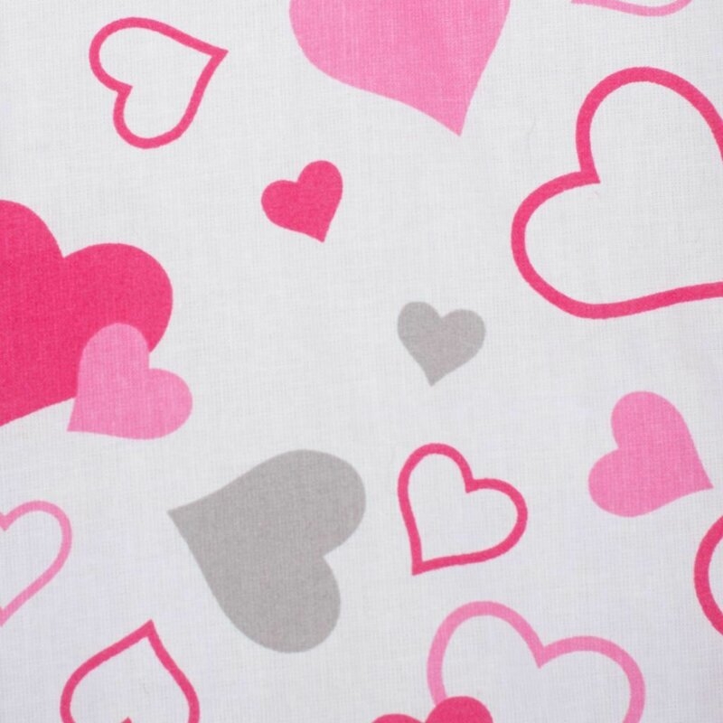 Set 3 piese Luxury, Baby Nest cu doua fete, Cu paturica si pernuta in forma de inima, New Baby, Minky Hearts Pink
