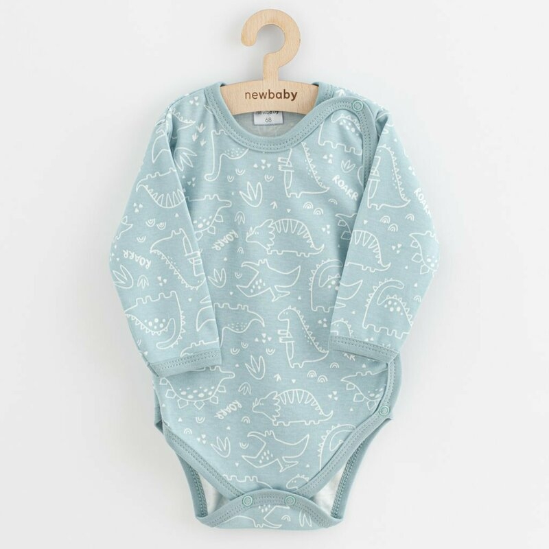 Set 3 piese, New Baby, Classic II, Include 3 body-uri cu maneca lunga, Marime 62, Din bumbac 100%, Blue