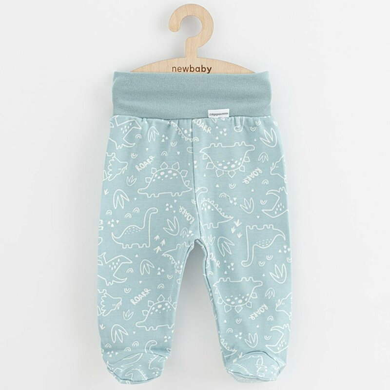 Set 3 piese, New Baby, Classic II, Include 3 perechi de pantalonasi cu botosei, Marime 50, Din bumbac 100%, Blue