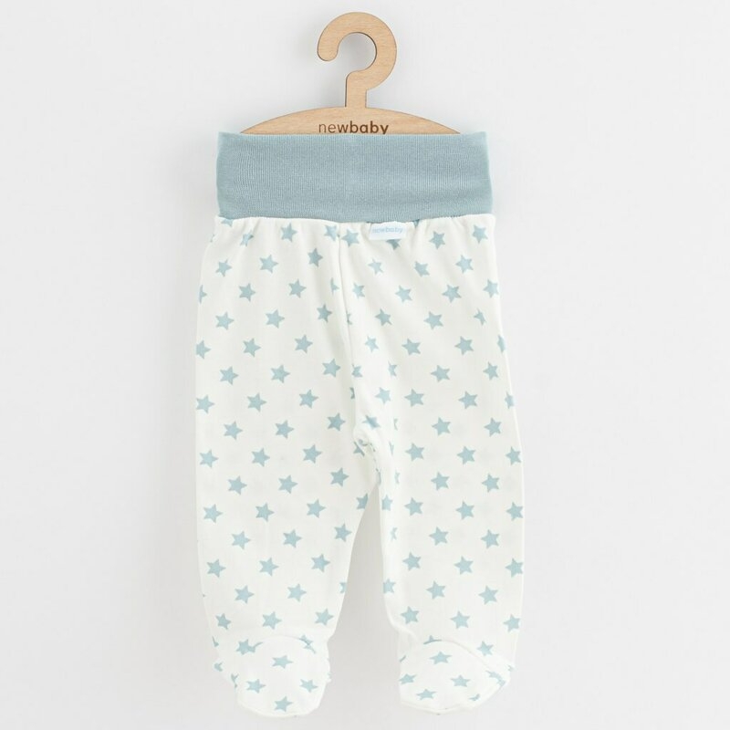Set 3 piese, New Baby, Classic II, Include 3 perechi de pantalonasi cu botosei, Marime 50, Din bumbac 100%, Blue