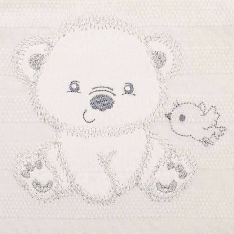 Set 4 piese: bluza, body cu maneca lunga, salopeta fara maneci, caciulita, Marime 56, Din bumbac 100%, New Baby, Sweet Bear Beige