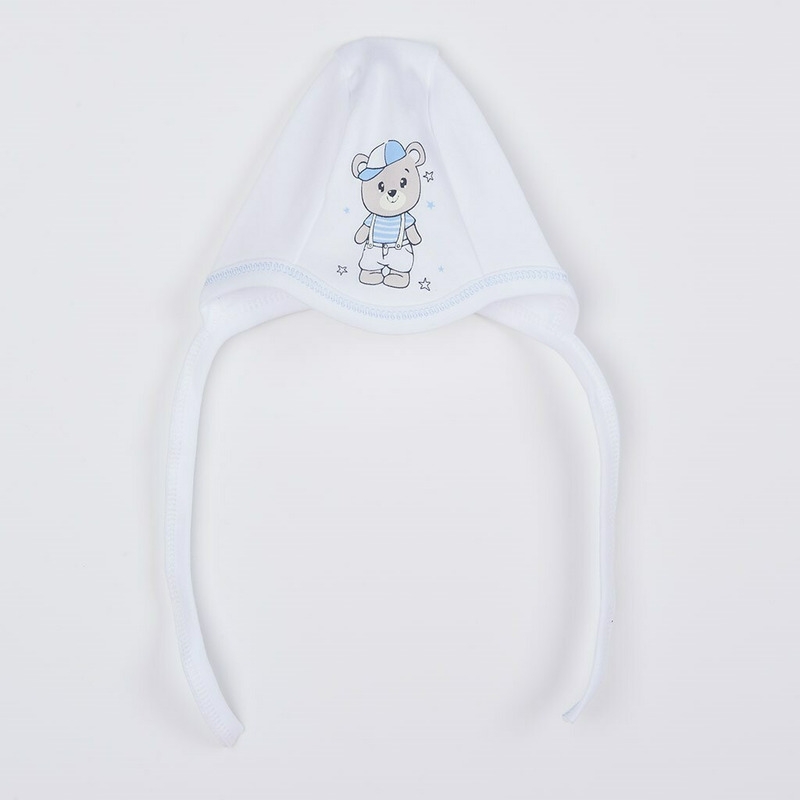 Set 4 piese: body cu maneca lunga, salopeta fara maneci, caciulita, manusi, Marime 56, Din bumbac 100%, New Baby, Teddy Bear