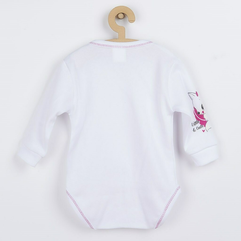 Set 4 piese: body cu maneca lunga, salopeta fara maneci, caciulita, manusi, Marime 56, Din bumbac 100%, New Baby, Foxy