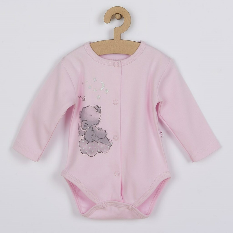 Set 4 piese, Salopeta fara maneci, jacheta, body cu maneca lunga, caciulita, Marime 56, Din bumbac 100%, New Baby, Angel Pink
