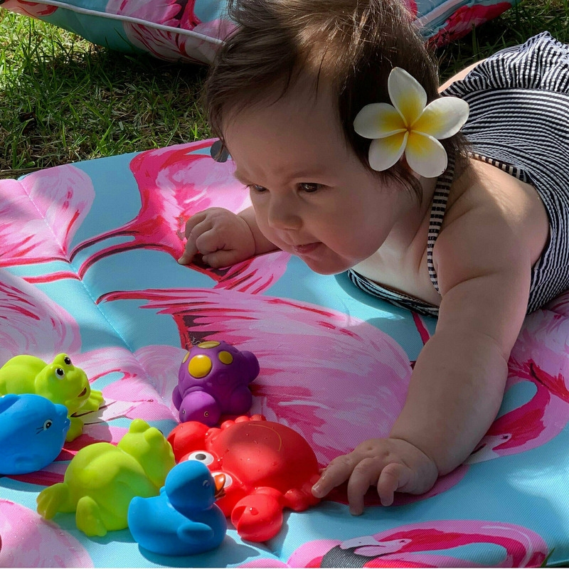 Set 7 animalute de baie, Fara gauri, Cu gentuta pentru transport, Fara BPA, Floating Sea Friends, Playgro, New Blue