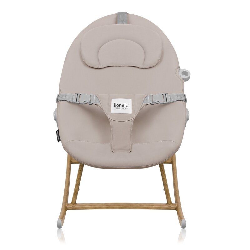 Set balansoar si scaun de masa, Lionelo, Dalia, Scaun cu 2 suporturi pentru picioare, Cu tavita, Balansoar 4 in 1 cu inaltime reglabia si bara cu jucarii, Conform cu EN14988, EN1888-1 EN1888-2, EN1466, Gri