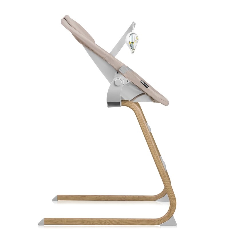 Set balansoar si scaun de masa, Lionelo, Dalia, Scaun cu 2 suporturi pentru picioare, Cu tavita, Balansoar 4 in 1 cu inaltime reglabia si bara cu jucarii, Conform cu EN14988, EN1888-1 EN1888-2, EN1466, Gri
