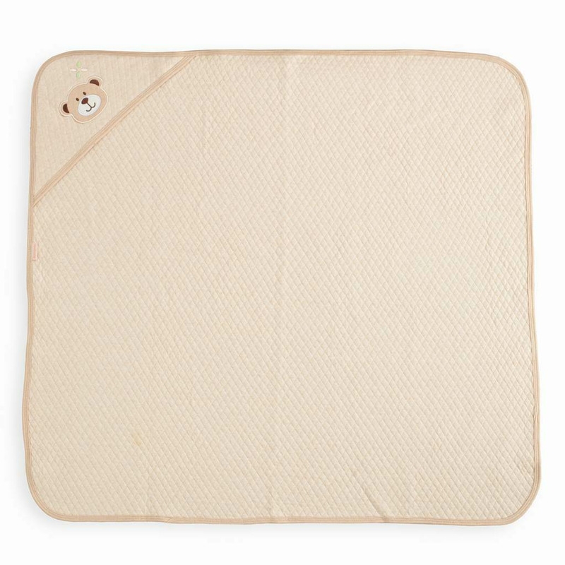 Set cadou 5 piese din bumbac organic, salopeta, baveta, paturica cu gluga, jucarie, Marime 0 - 3 luni, New Baby, Beige
