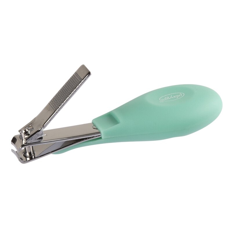 Set de ingrijire, Playgro, Include unghiera, fofecuta si doua pile, Cu manere moi si confortabile, Capete rotunjite la forfecuta, 0 luni+, Gentle Touch Nail Care Set