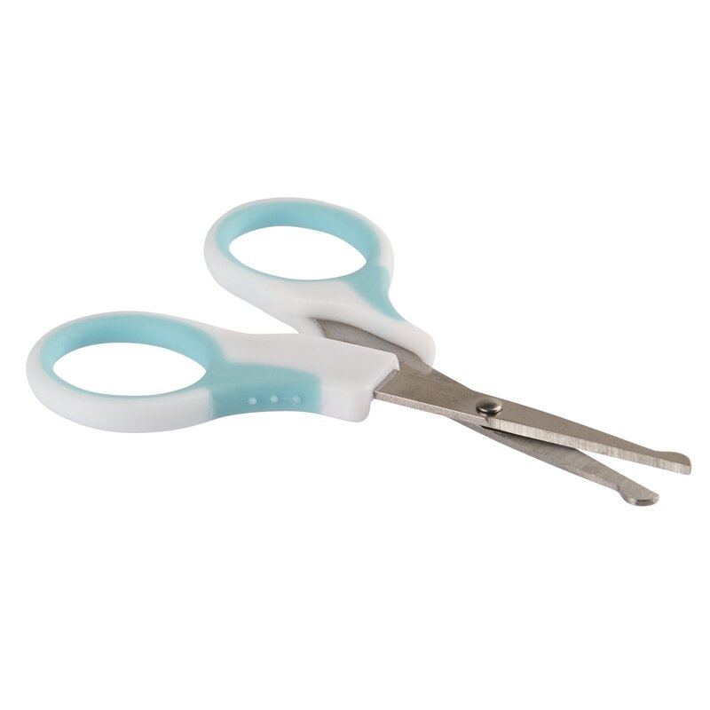 Set de ingrijire, Playgro, Include unghiera, fofecuta si doua pile, Cu manere moi si confortabile, Capete rotunjite la forfecuta, 0 luni+, Gentle Touch Nail Care Set