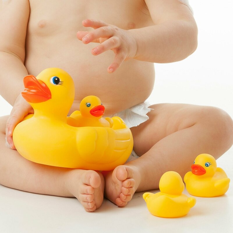 Set de joaca de baie, Ratusca cu trei bococi, Fara gauri, Playgro