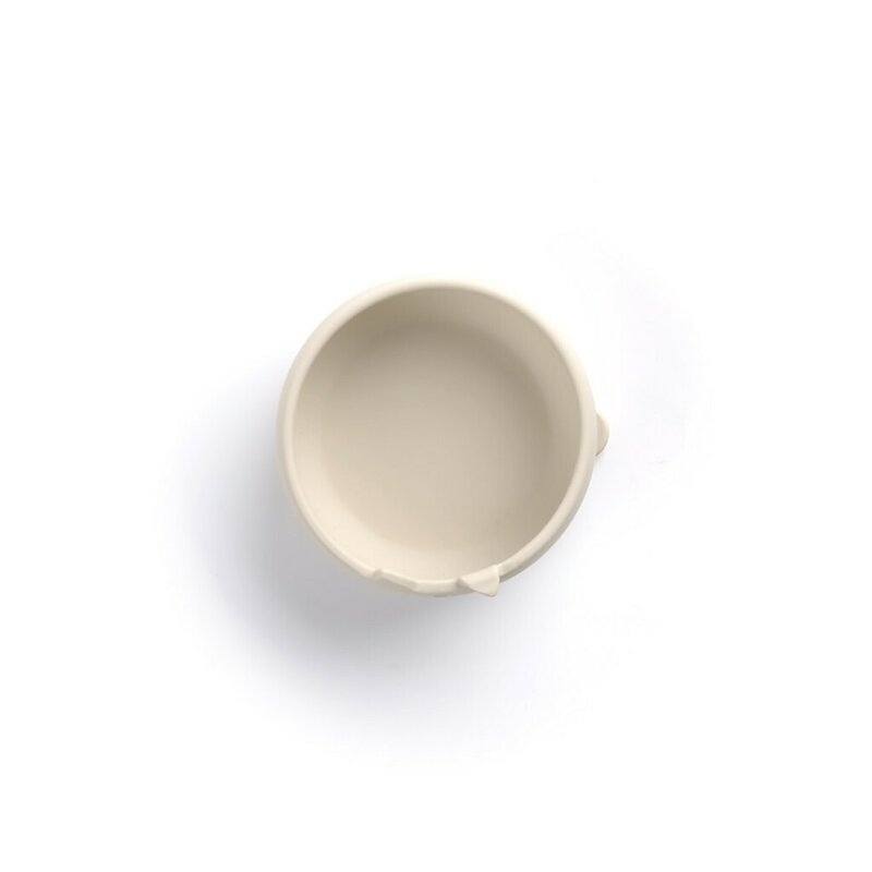 Set de masa, Jane, Din silicon, 2 piese, Cu bol si lingurita, BPA Free, Sand
