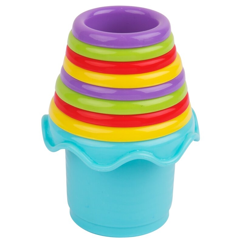 Set jucarii interactive, Playgro, Include 6 cupe pentru stivuire, 6 inele, o jucarie din plus si o jucarie cu ventuza, 6 luni+, Sensory Llama Explore and Play Gift Pack