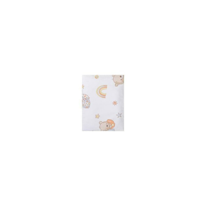 Set lenjerie 5 piese, Bubaba, Pentru patut 90x50 cm, Cu pernuta, paturica, husa pentru paturica, fata de perna, cearceaf pentru saltele 84x46 cm, Happy Friends