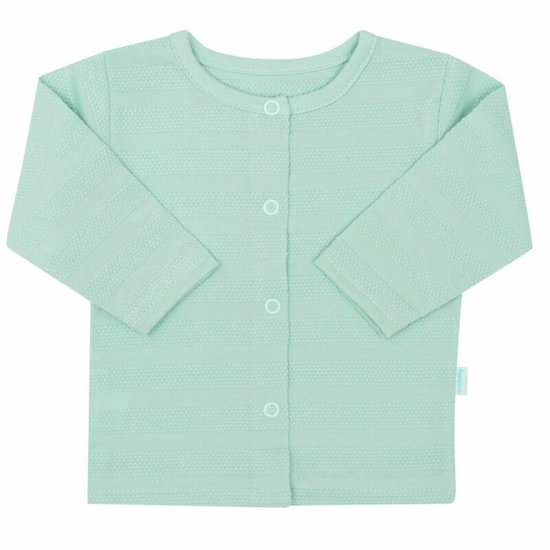 Set pentru bebe, New Baby, I AM, 7 piese, Cu botosei, jacheta maneca lunga, caciulita, body cu maneca lunga, pantalonasi si salopeta cu botosei si manusi, 100% bumbac, Marime 56, 0-3 luni, Mint