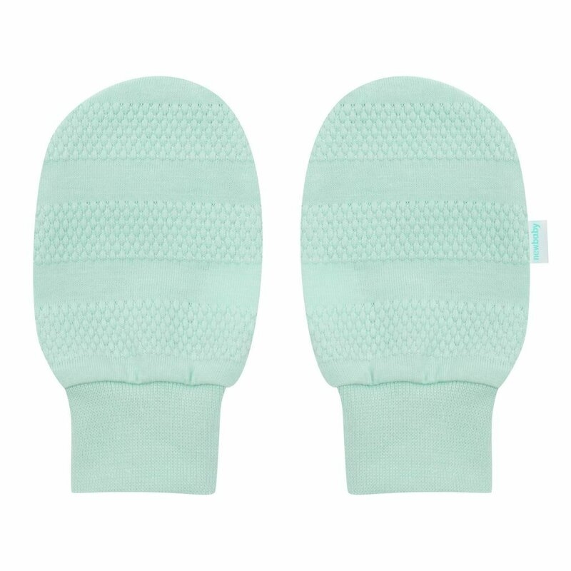 Set pentru bebe, New Baby, I AM, 7 piese, Cu botosei, jacheta maneca lunga, caciulita, body cu maneca lunga, pantalonasi si salopeta cu botosei si manusi, 100% bumbac, Marime 56, 0-3 luni, Mint