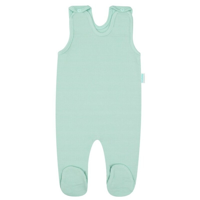 Set pentru bebe, New Baby, I AM, 7 piese, Cu botosei, jacheta maneca lunga, caciulita, body cu maneca lunga, pantalonasi si salopeta cu botosei si manusi, 100% bumbac, Marime 56, 0-3 luni, Mint