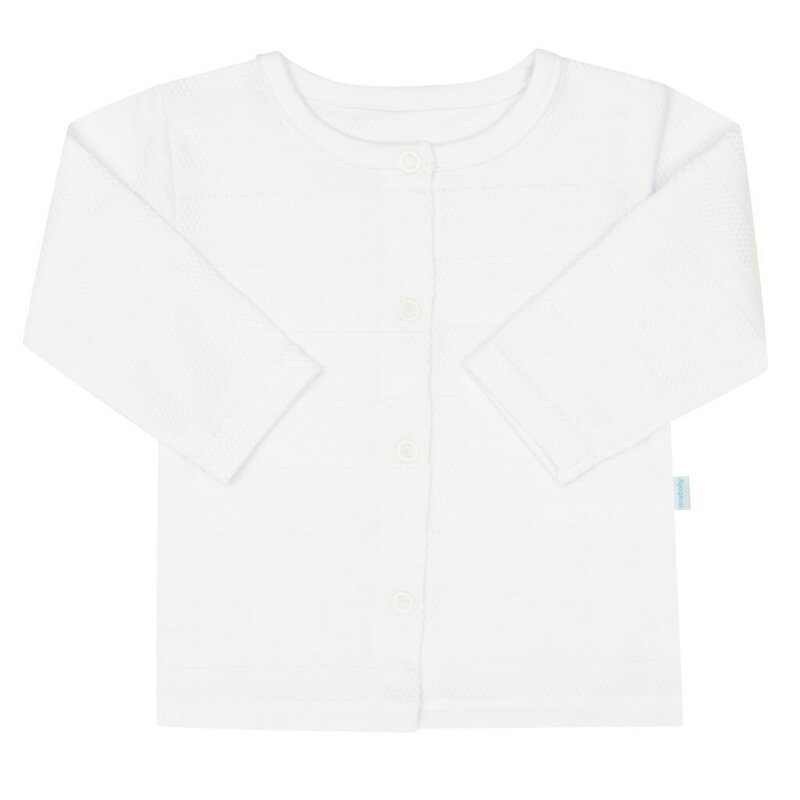 Set pentru bebe, New Baby, I AM, 7 piese, Cu botosei, jacheta maneca lunga, caciulita, body cu maneca lunga, pantalonasi si salopeta cu botosei si manusi, 100% bumbac, Marime 56, 0-3 luni, White
