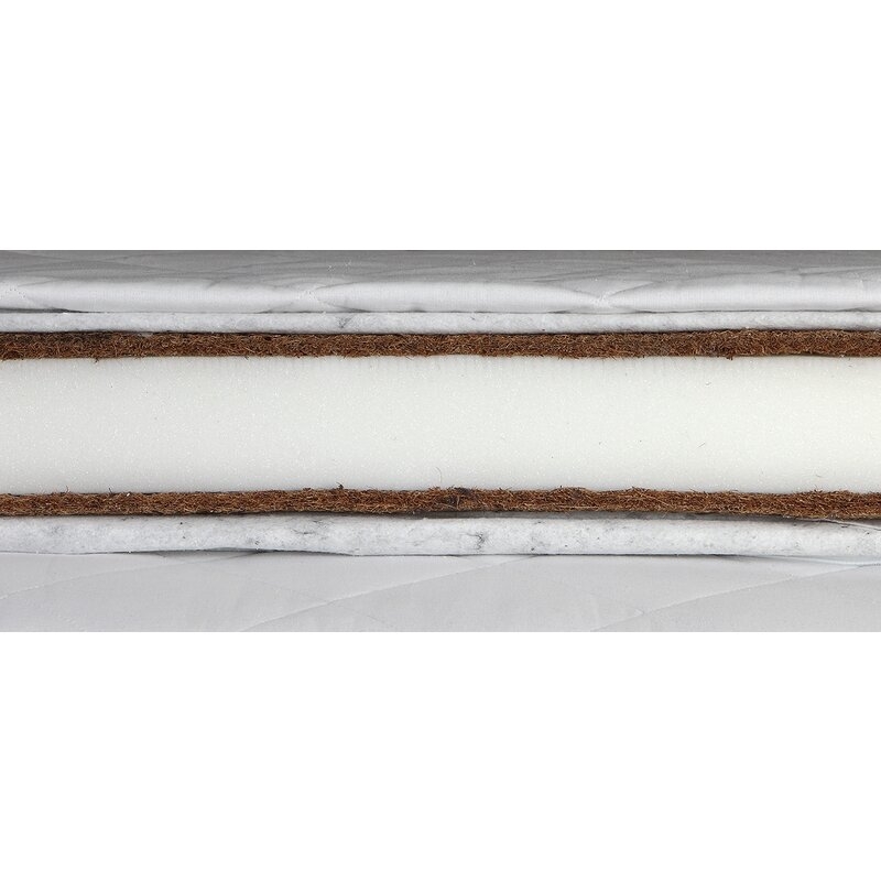 Set saltele pentru copii YappyGrow 190x70x11 cm (140x70x11 cm + 50x70x11 cm ) fibra de cocos si spuma, Husa detasabila si lavabila, 100% Bumbac, YappyKids, Alb