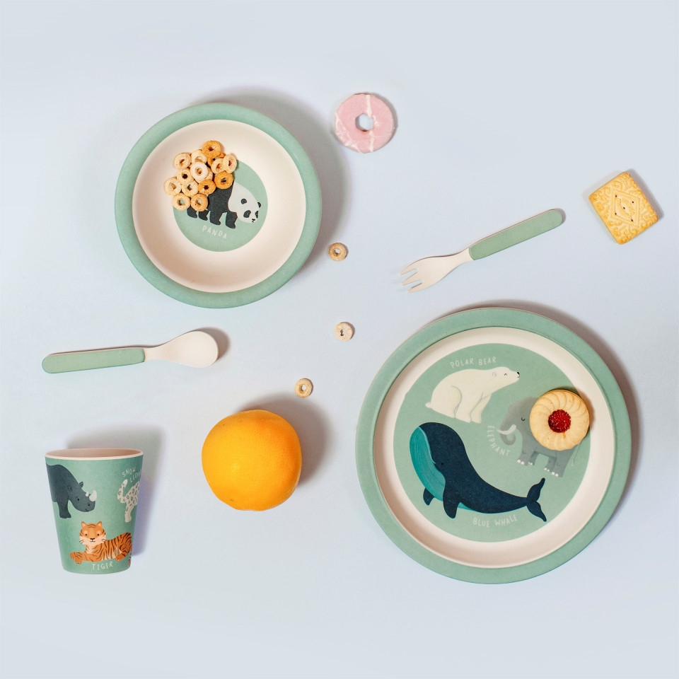 Set tacamuri din bambus Animals