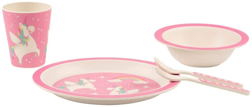 Set tacamuri din bambus Unicorn