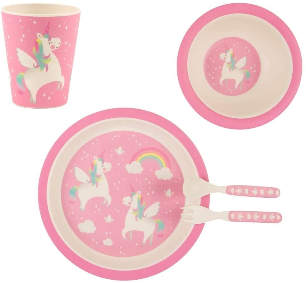 Set tacamuri din bambus Unicorn