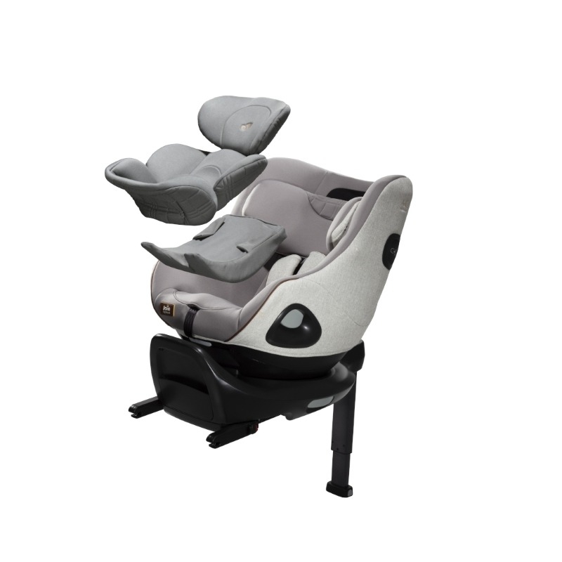 Set scaun auto rotativ i-Size Joie i-Harbour Signature Oyster, 40-105 cm + Baza i-Size i-Base Encore, testat ADAC si certificat R129, Joie