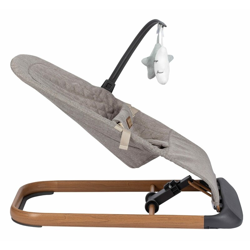 Sezlong balansoar, FreeON, Serene, Pana la 9 kg, Cu centura in 3 puncte, Spatar reglabil in 3 etape, Cu bara de jucarii, 70 x 45 x 56 cm, 0 luni+, Grey